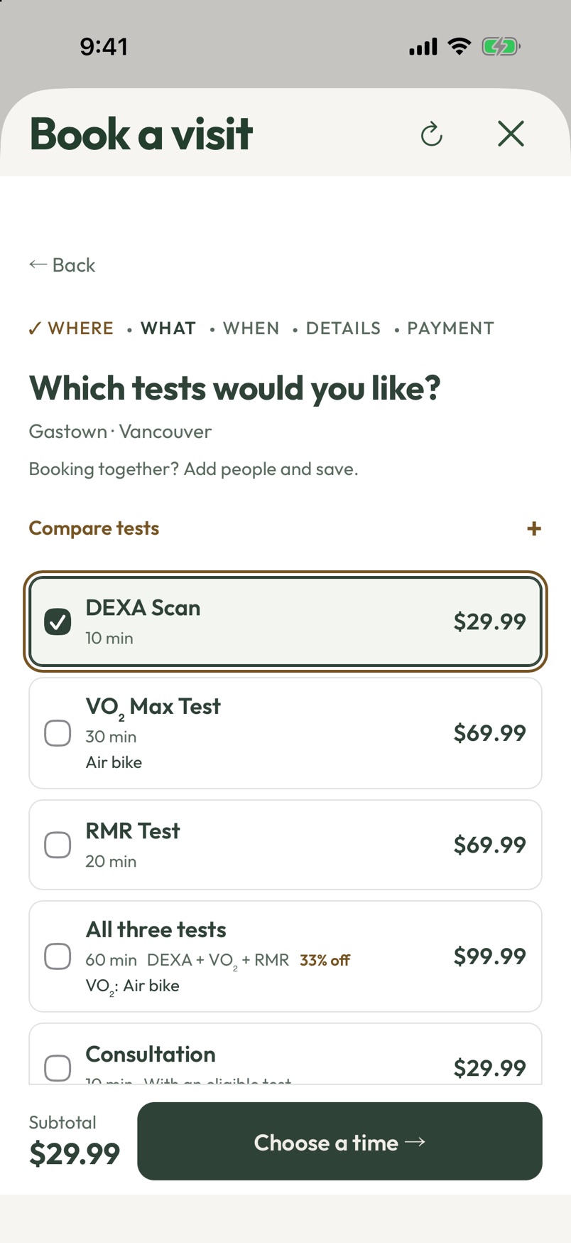 Book a test in a minute