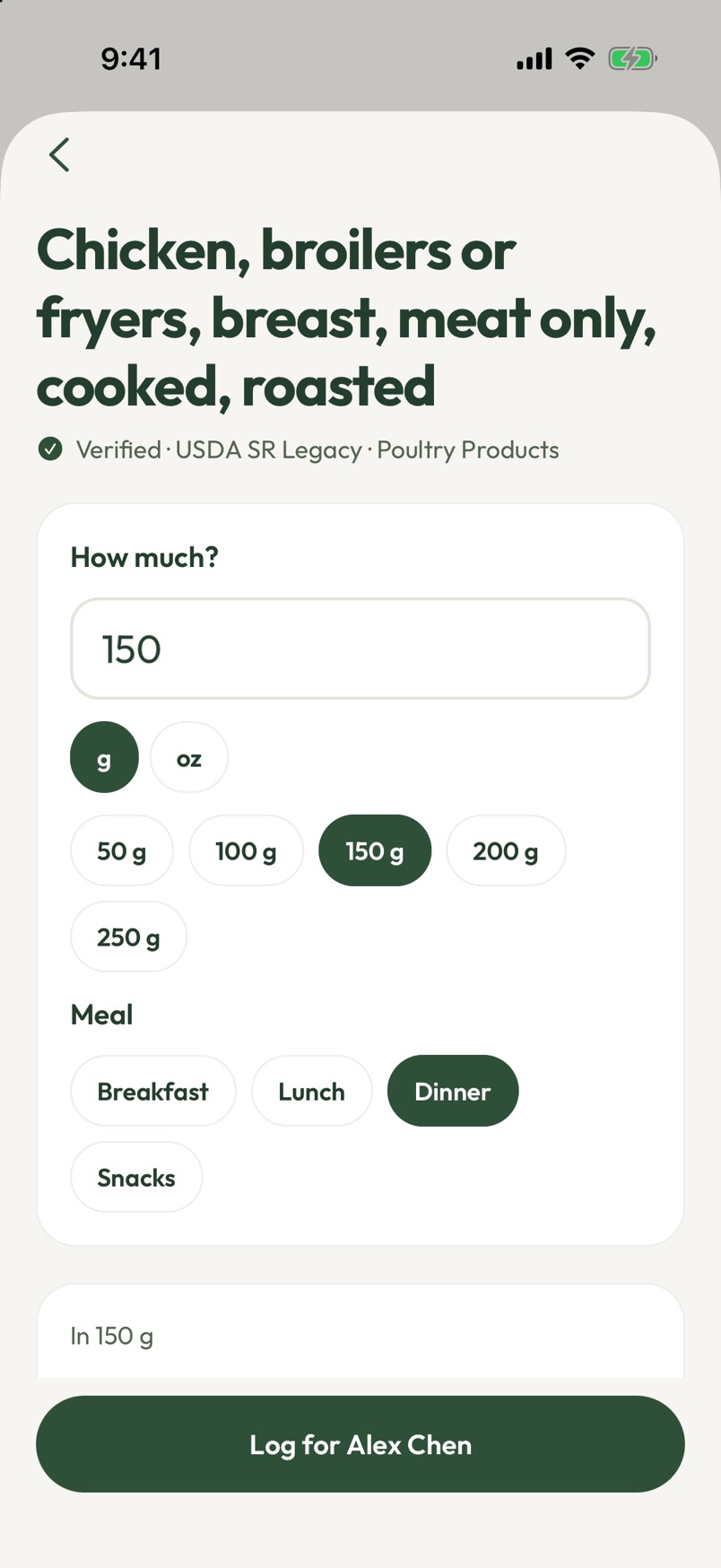 Log food for a friend