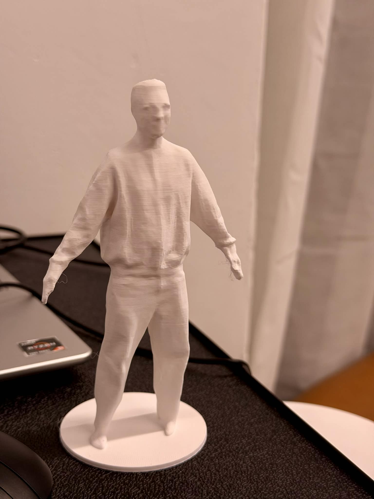 Detailed 3D printed body scan figurine