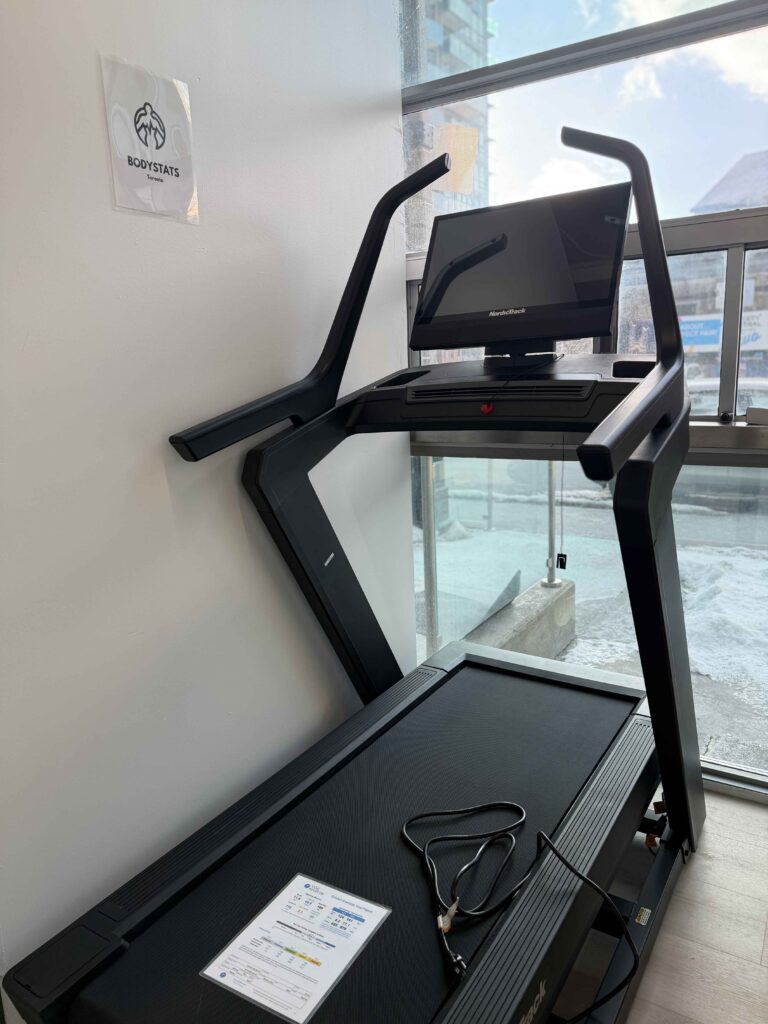 Treadmill used for VO2 Max testing at BodyStats Toronto