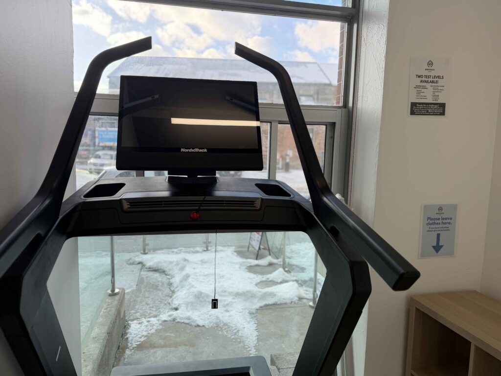 BodyStats studio treadmill used for VO2 max testing and Cooper test