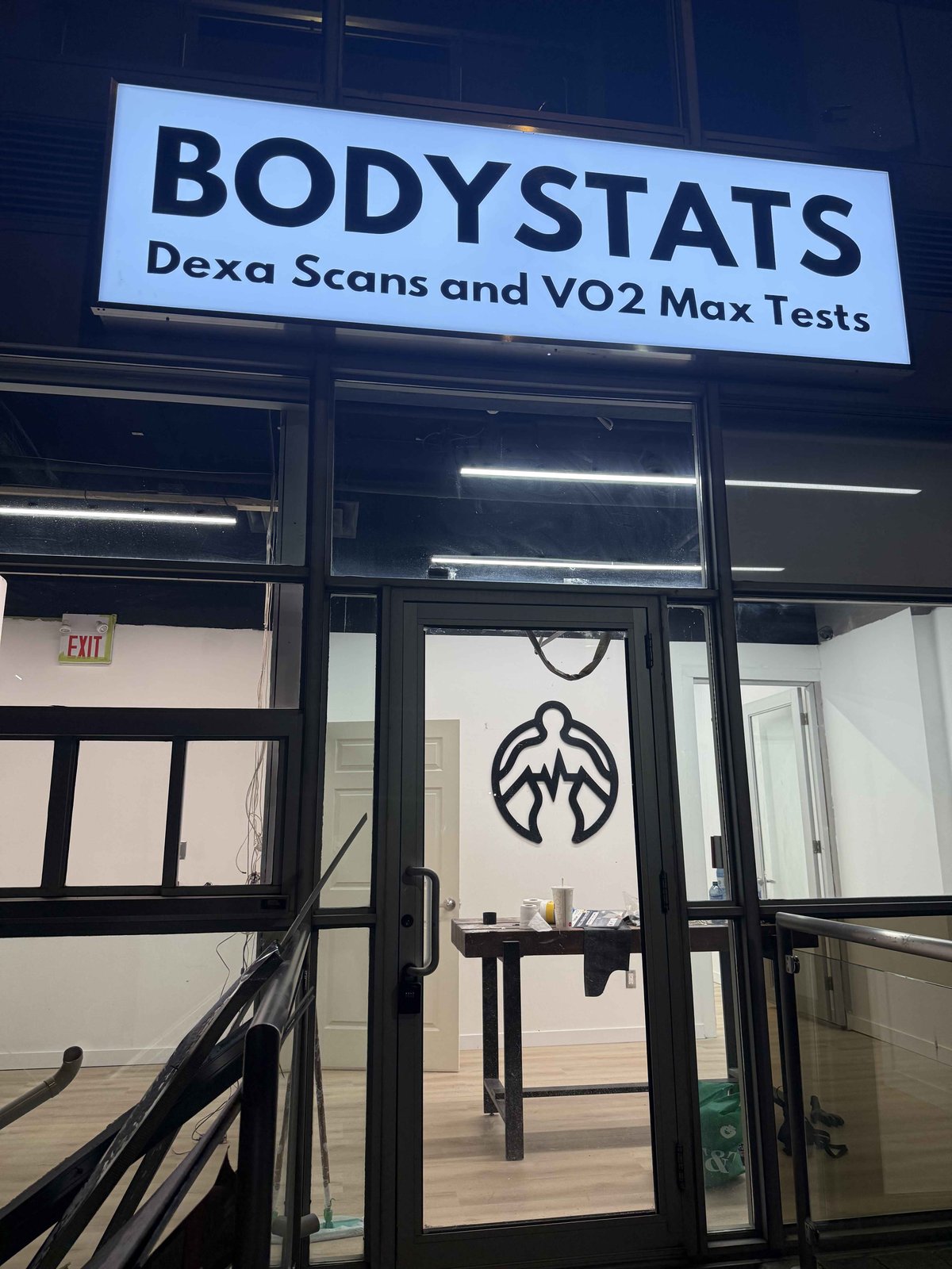 BodyStats Vancouver Gastown studio storefront with DEXA scans and VO2 max tests sign