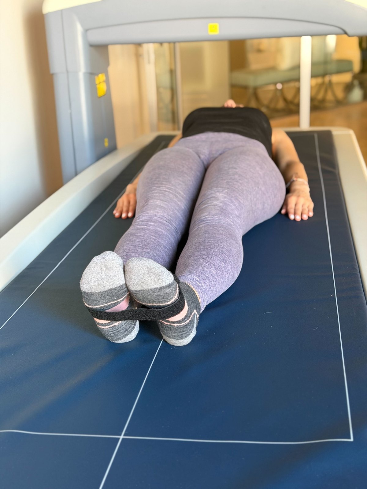 A DEXA scan in progress at BodyStats Yaletown