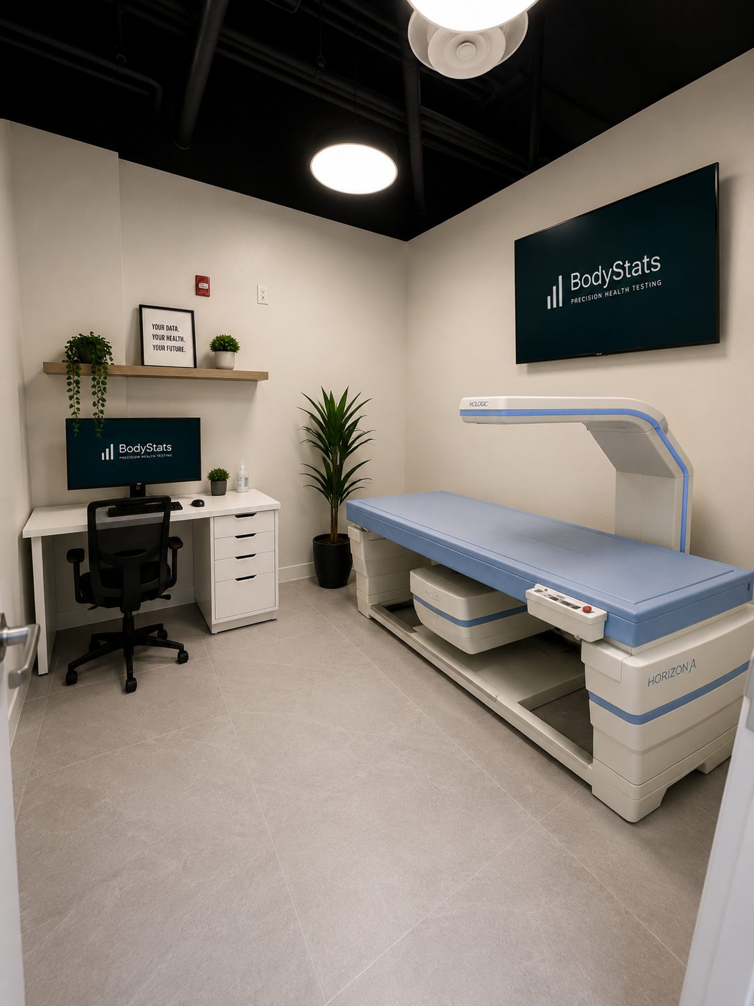 Design render of the DEXA suite at BodyStats Fraser