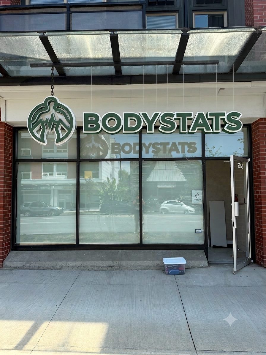 Daytime design render of the BodyStats Fraser Street storefront