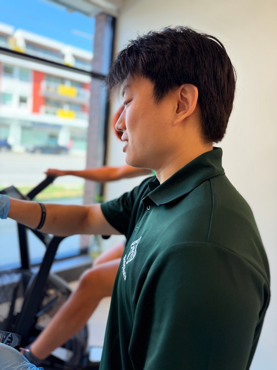 BodyStats team member supporting a participant during a lactate test
