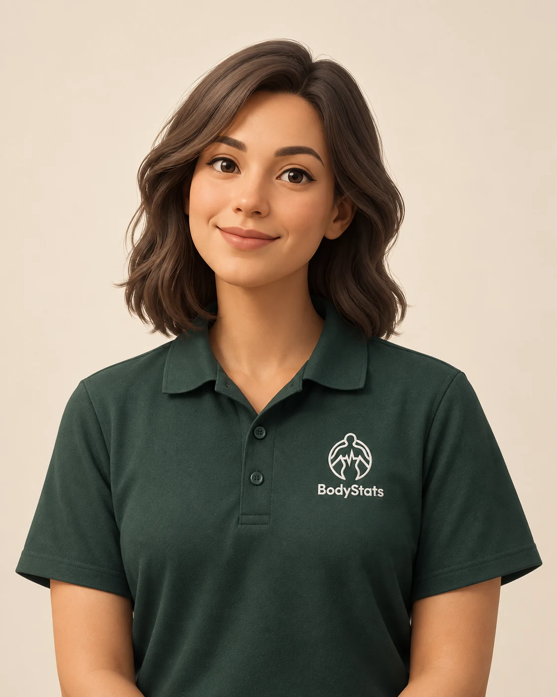 Illustrated BodyStats staff placeholder, not a likeness of Jessica Woo