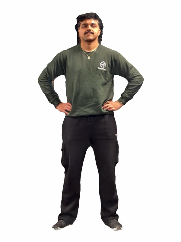 A full-colour 3D body scan made with the BodyStats app