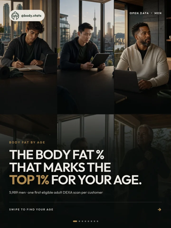 **How lean are the leanest 1% of men in each age group?** We queried…